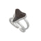 Charles Albert Silver - Shark Tooth Double Band Cuff Ring-shopbody.com