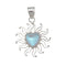 Charles Albert Silver - Luminite Heart Sun Pendant-shopbody.com