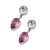 Charles Albert Silver - Clear Quartz & Lab Pink Gemstone Post Earrings-shopbody.com