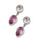 Charles Albert Silver - Clear Quartz & Lab Pink Gemstone Post Earrings-shopbody.com