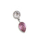 Charles Albert Silver - Clear Quartz & Lab Pink Gemstone Post Earrings-shopbody.com