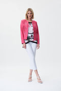 Joseph Ribkoff Zip Front Collarless Jacket-shopbody.com