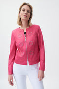 Joseph Ribkoff Zip Front Collarless Jacket-shopbody.com