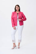 Joseph Ribkoff Zip Front Collarless Jacket-shopbody.com