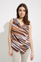 Joseph Ribkoff Striped Drape Neck Top-shopbody.com