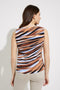 Joseph Ribkoff Striped Drape Neck Top-shopbody.com
