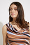 Joseph Ribkoff Striped Drape Neck Top-shopbody.com