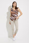 Joseph Ribkoff Striped Drape Neck Top-shopbody.com