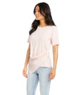 Karen Kane Side Drape Top Pale Pink-shopbody.com