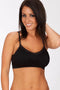 Joy Bra Seamless Vneck W/Lace Trim in Black - Shopbody.com