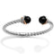 Brighton Neptune's Rings Black Agate Open Hinged Bangle - Body & Soul Boutique