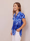 Bella Dahl Side Slit Short Sleeve Shirt - Bayside Palm Print-shopbody.com