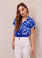 Bella Dahl Side Slit Short Sleeve Shirt - Bayside Palm Print-shopbody.com