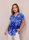 Bella Dahl Side Slit Short Sleeve Shirt - Bayside Palm Print-shopbody.com